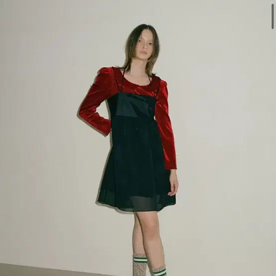 [BUNJANG] Overdue Flare Galaxy Ribbon Mini Dress / 오버듀플레어 갤럭시 리본 원피스