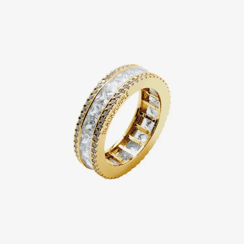 [SOLD OUT] (19호)블랙퍼플 큐빅 반지 골드