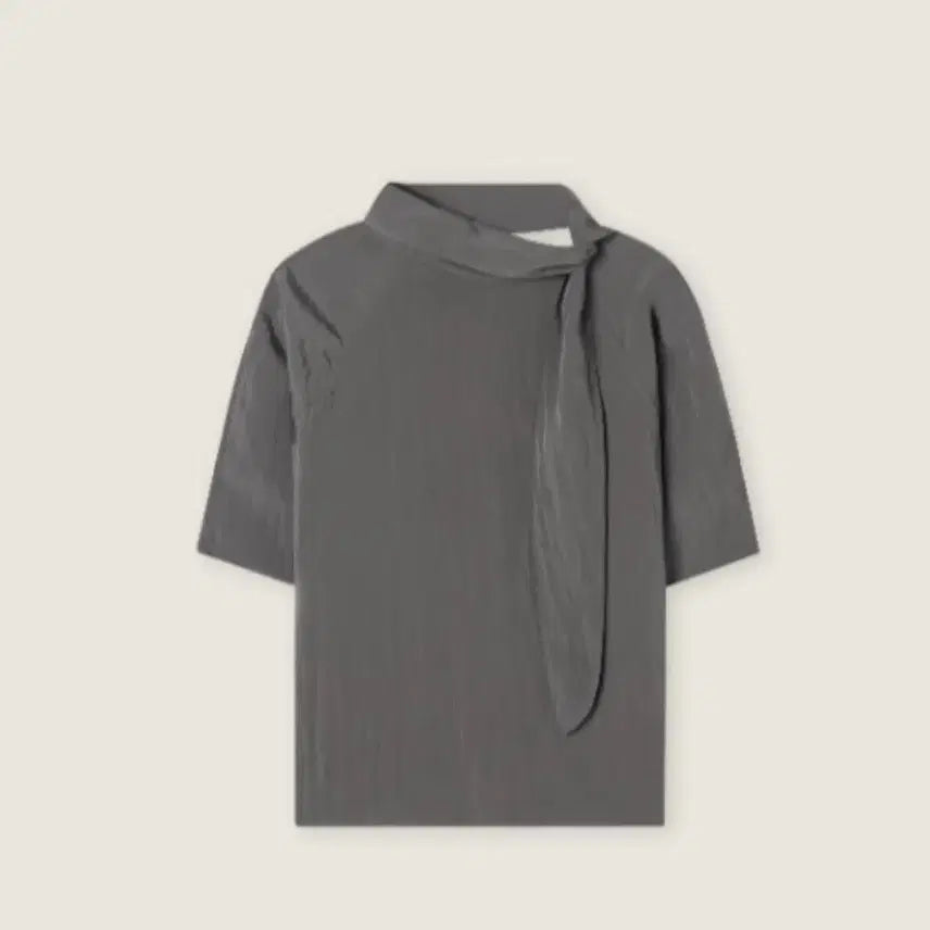 [BUNJANG] Roem High Neck Short Sleeve Blouse / 로엠 하이넥 반팔 블라우스