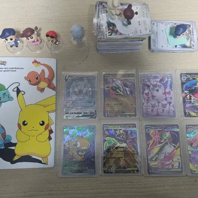 [BUNJANG] Pokemon Card SR/AR Set &amp; Crayon Shin-chan Figures Bundle / 포켓몬 카드 sr+ ar+sar8장 짱구 피규어 7개 카드 400장