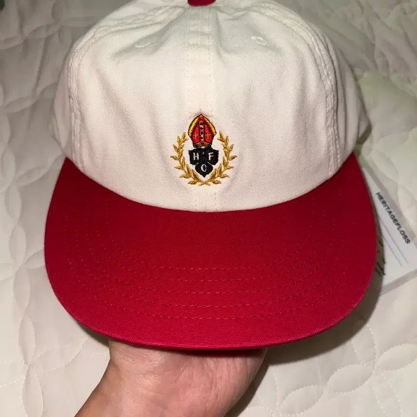 [BUNJANG] Heritagefloss 6 Panel Cap White/Red / 헤리티지플로스 6패널 모자 흰-빨
