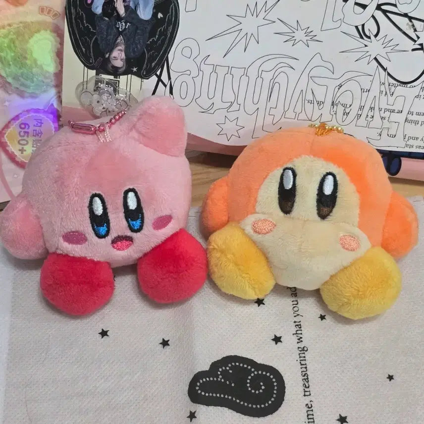 [BUNJANG] Kirby &amp; Waddle Dee Plush Keychain Bundle Set / 커비 웨이들디 인형 키링 일괄