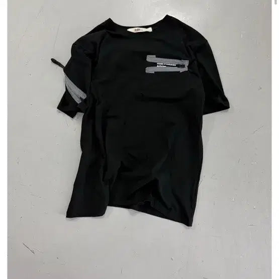 [BUNJANG] Plastic Product Zipper Short Sleeve T-Shirt 01 Black / [L->m교환]플라스틱프로덕트 지퍼 반팔 ZIP T-shirt 01 블랙