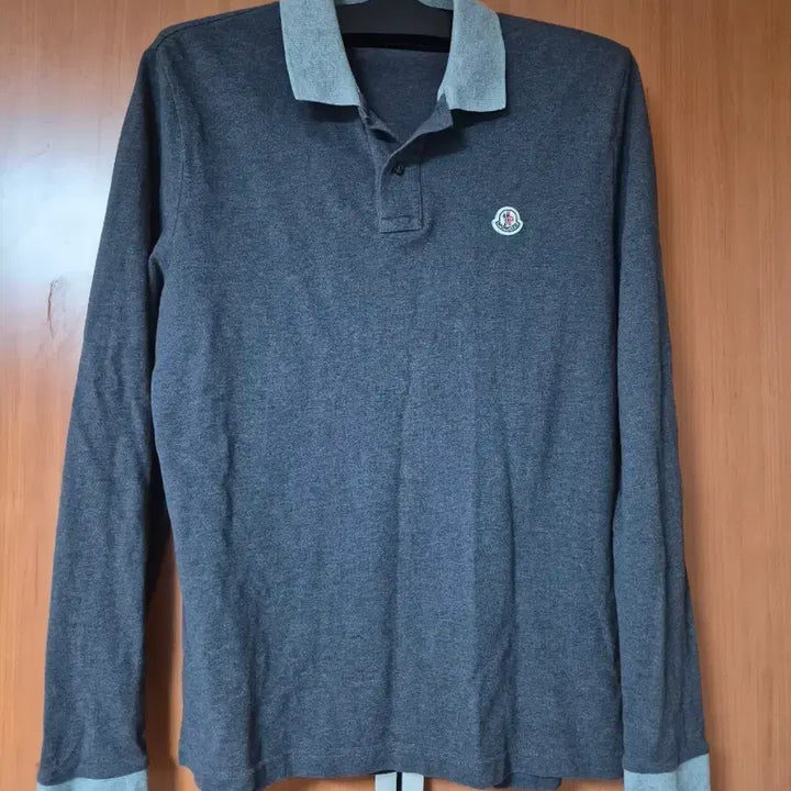 [BUNJANG] Moncler Long Sleeve Polo Shirt Charcoal Gray / 몽클레어 긴팔 카라티 챠콜 그레이