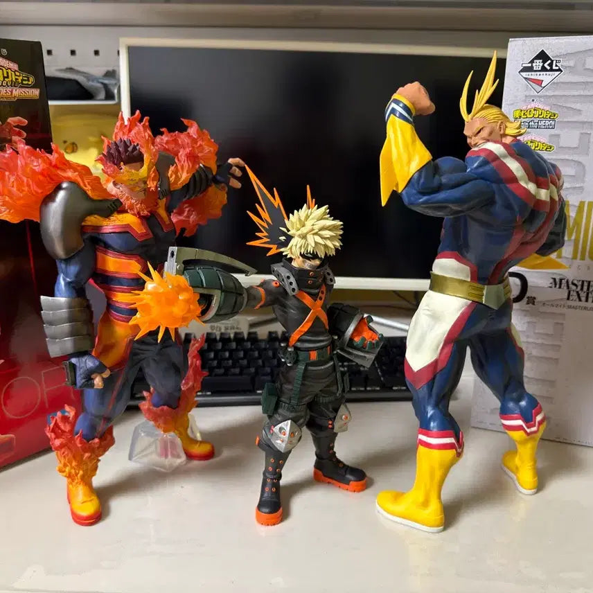 [BUNJANG] All Might &amp; Endeavor D Prize Figure Bundle (Katsuki Bakugo Bonus) / 올마이트 피규어 엔데버 피규어 일괄 +바쿠고 덤