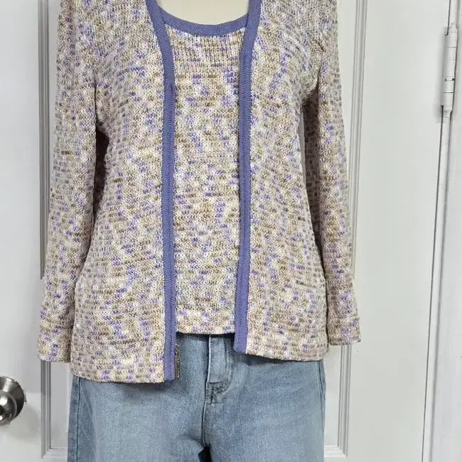 [BUNJANG] ST. JOHN SPORT Knit Cardigan and Top Set / 센존 스포츠 가디건과 탑 세트