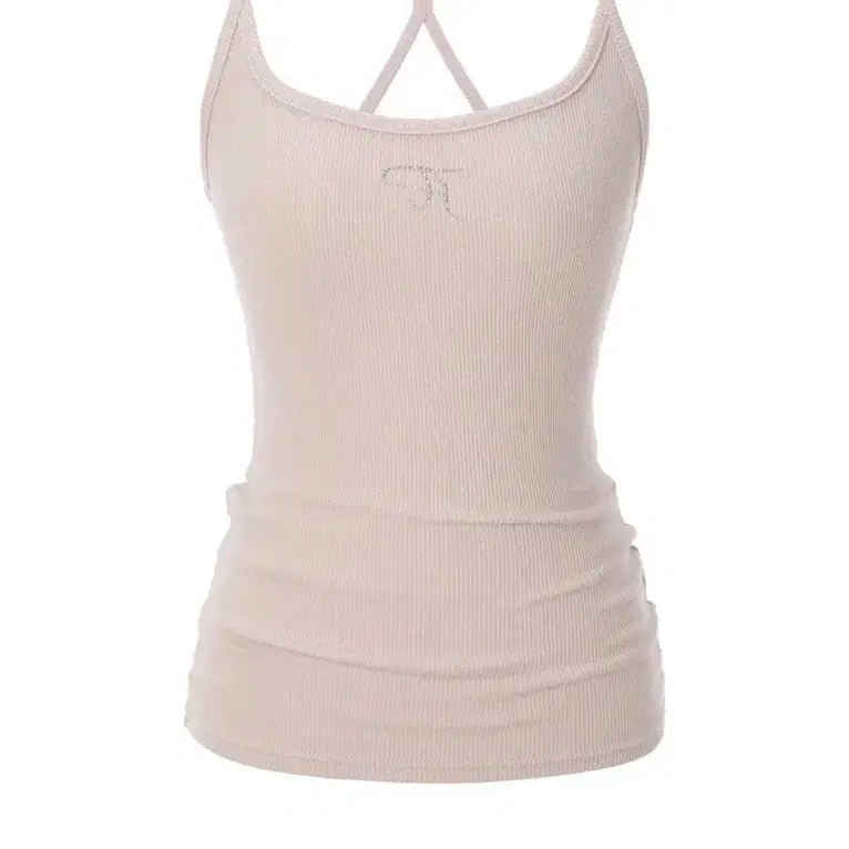 [BUNJANG] 3Times Jewel Cross Bag Tank Top Pink / 쓰리타임즈 쥬얼 크로스백 탱크탑 핑크