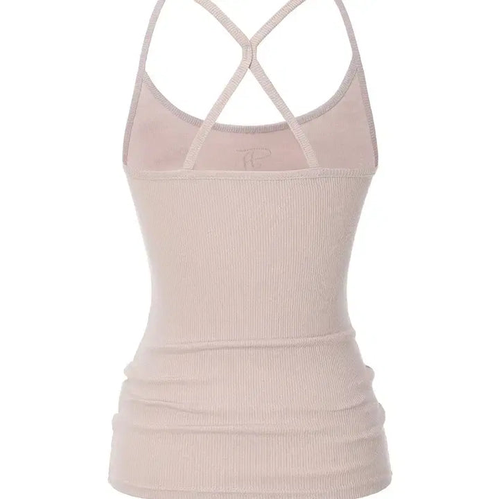 [BUNJANG] 3Times Jewel Cross Bag Tank Top Pink / 쓰리타임즈 쥬얼 크로스백 탱크탑 핑크