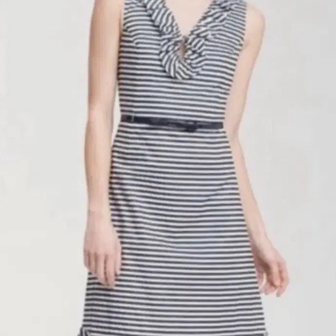[BUNJANG] Kate Spade New York Striped Ruffle Midi Dress / 새상품)케이트 스페이드 스트라이프 원피스