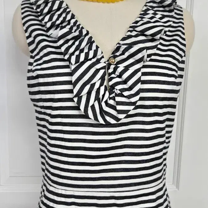 [BUNJANG] Kate Spade New York Striped Ruffle Midi Dress / 새상품)케이트 스페이드 스트라이프 원피스