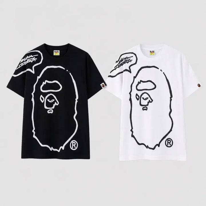 [BUNJANG] BAPE Joshua "Ape Head" Collaboration T-Shirt White/Black (Sealed) / 베이프 조슈아 콜라보 반팔티 화이트/블랙 미개봉 새상품