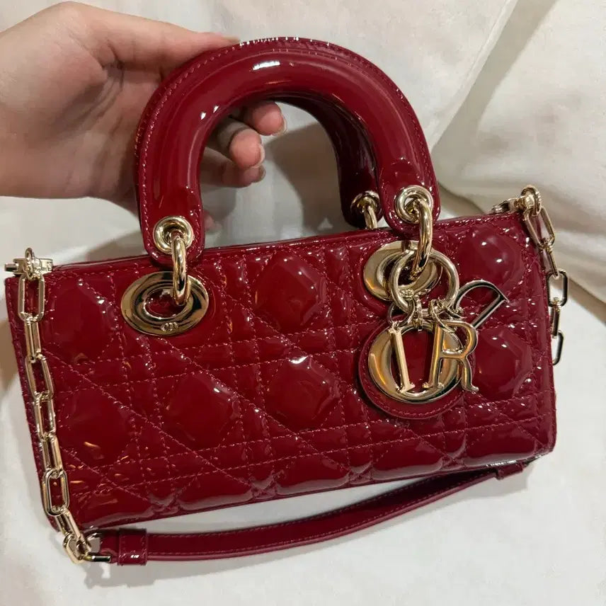 [BUNJANG] Dior Lady Dior Small Patent Leather Bag - Cherry Red / 디올 레이디백 스몰 페이던트 레드