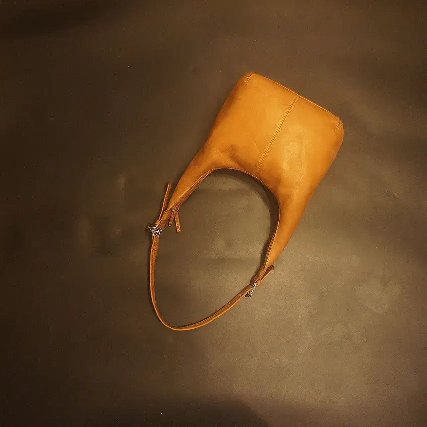 [BUNJANG] Q415 Vintage Leather Hobo Bag Shoulder Bag Tote Bag / Q415 가죽숄더백 빈티지가죽가방 호보백 에코백 쇼퍼백 레더백 토트백