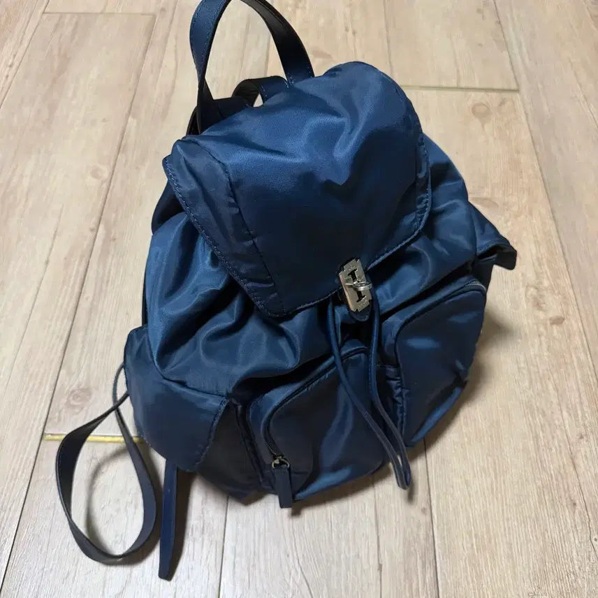 [BUNJANG] Boonk Hey Double Pocket Backpack Medium Navy / 분크 헤이 더블 포켓 백팩 미듐 Navy