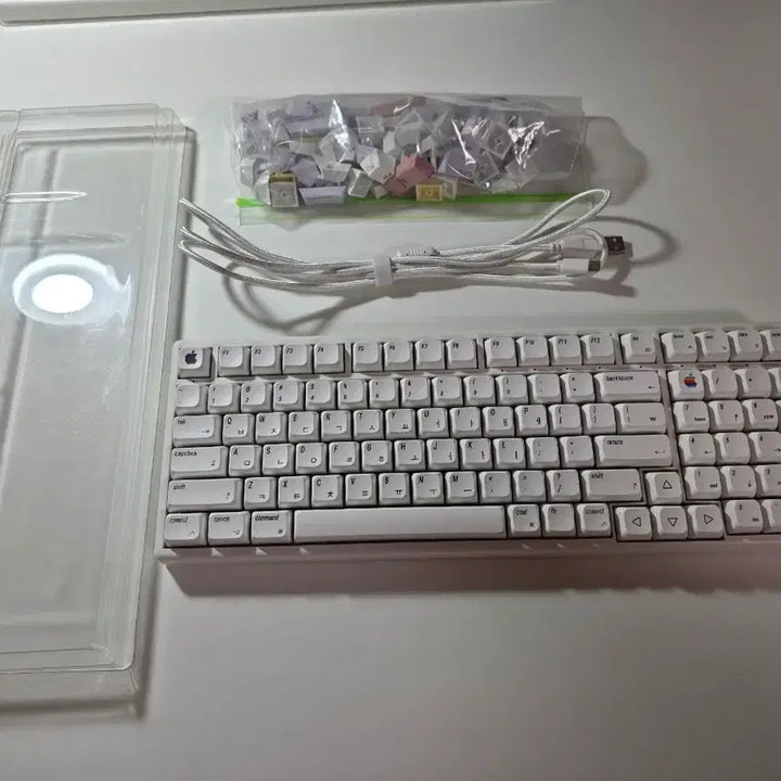 [BUNJANG] Hansung GK896B Topre Switch Wireless/Wired Keyboard - Lubricated &amp; Apple Keycaps / 풀윤활 + 애플키캡 한성 GK896B 무접점 유, 무선 키보드