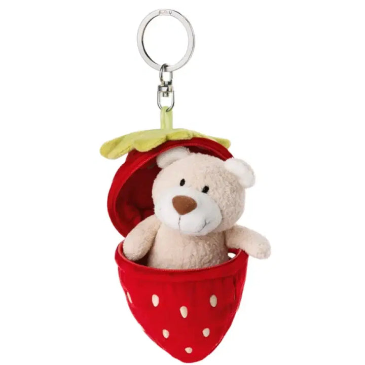[BUNJANG] NICI Strawberry Bear Keychain / 미개봉 새상품) NICI 니키 딸기 베어 곰 키링
