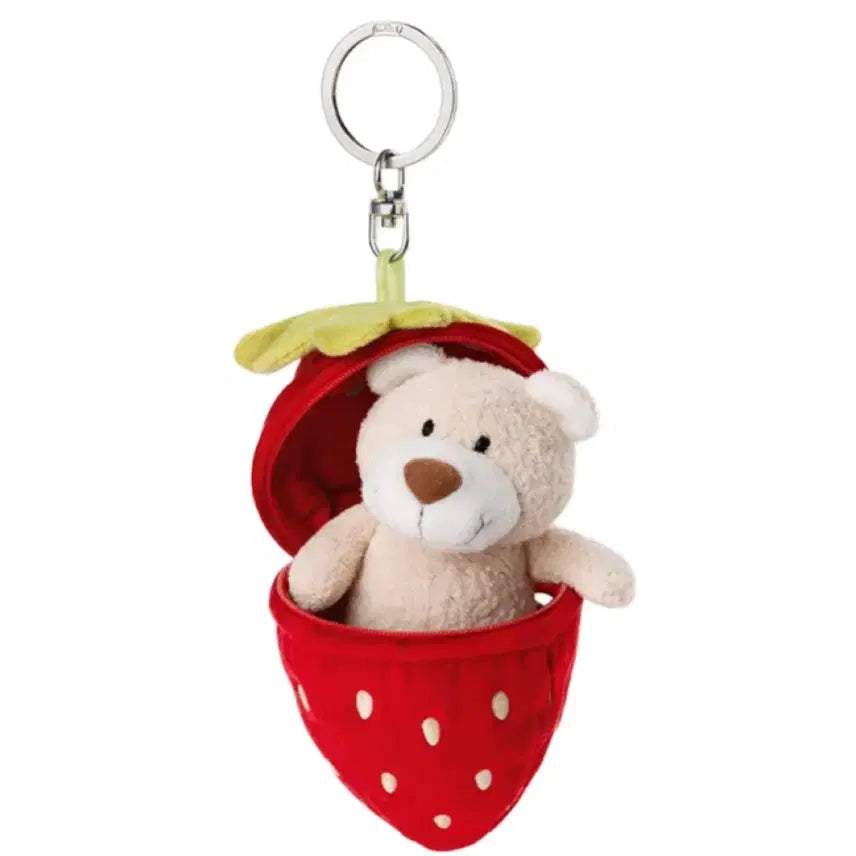 [BUNJANG] NICI Strawberry Bear Keychain / 미개봉 새상품) NICI 니키 딸기 베어 곰 키링