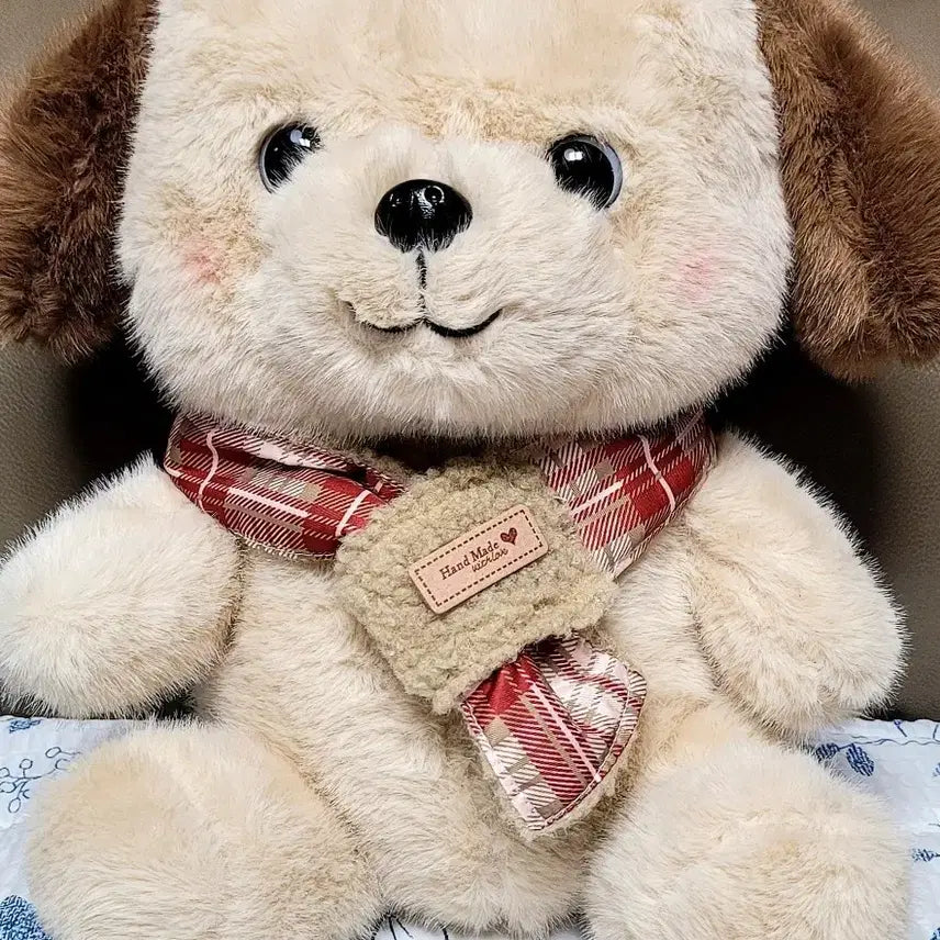 [BUNJANG] Todo Toys Dog Plush Check Scarf / Todo Toys강아지 인형 체크 목도리(새상품)