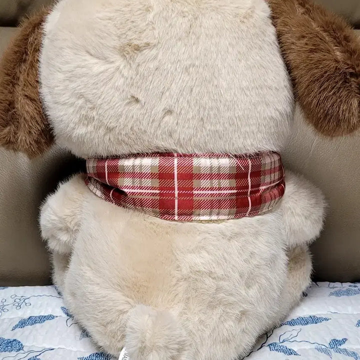 [BUNJANG] Todo Toys Dog Plush Check Scarf / Todo Toys강아지 인형 체크 목도리(새상품)
