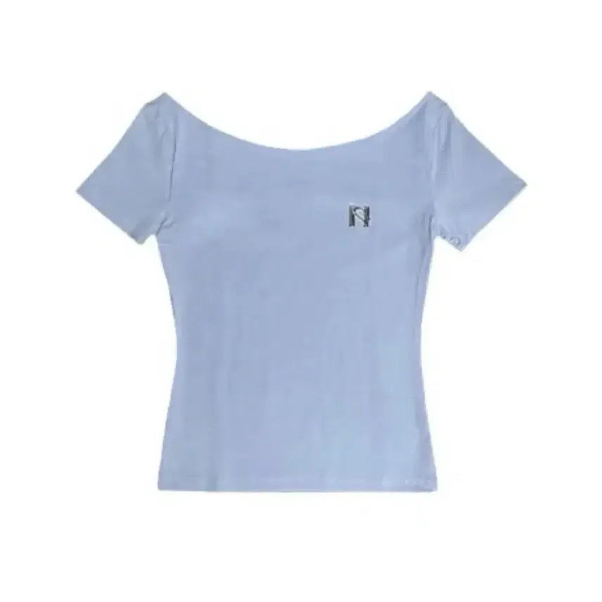 [BUNJANG] Newellin Emblem Boatneck Blouse / 뉴얼린 엠블렘 보트넥 블루