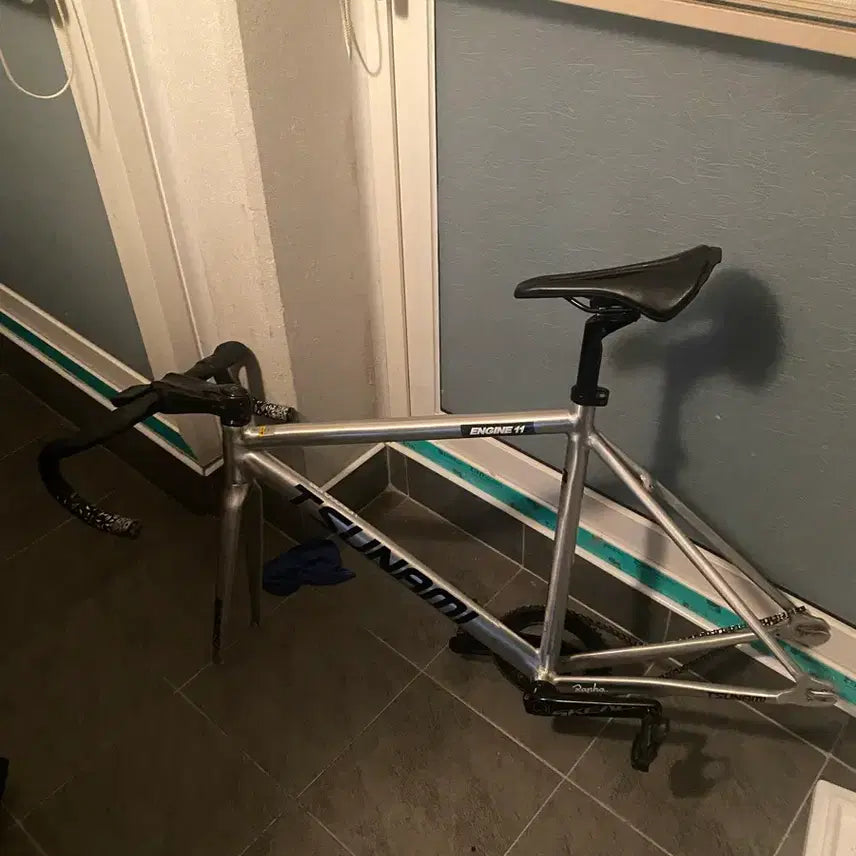[BUNJANG] Tsunami SNM100 M Size Silver Road Bike Frame (Partial Build) / 쓰나미 snm100 실버 m 사이즈 반차 판매