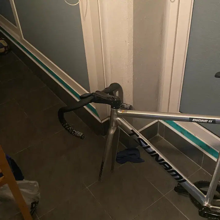 [BUNJANG] Tsunami SNM100 M Size Silver Road Bike Frame (Partial Build) / 쓰나미 snm100 실버 m 사이즈 반차 판매
