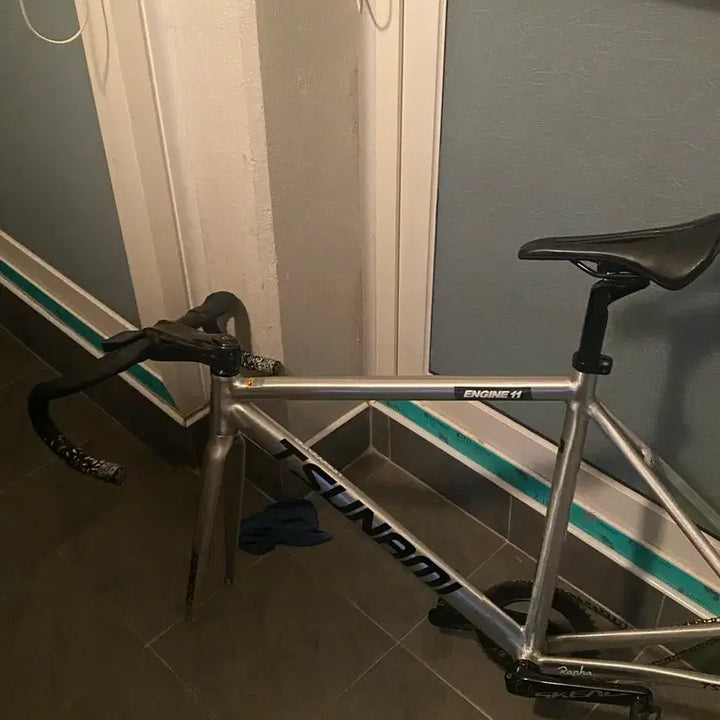 [BUNJANG] Tsunami SNM100 M Size Silver Road Bike Frame (Partial Build) / 쓰나미 snm100 실버 m 사이즈 반차 판매