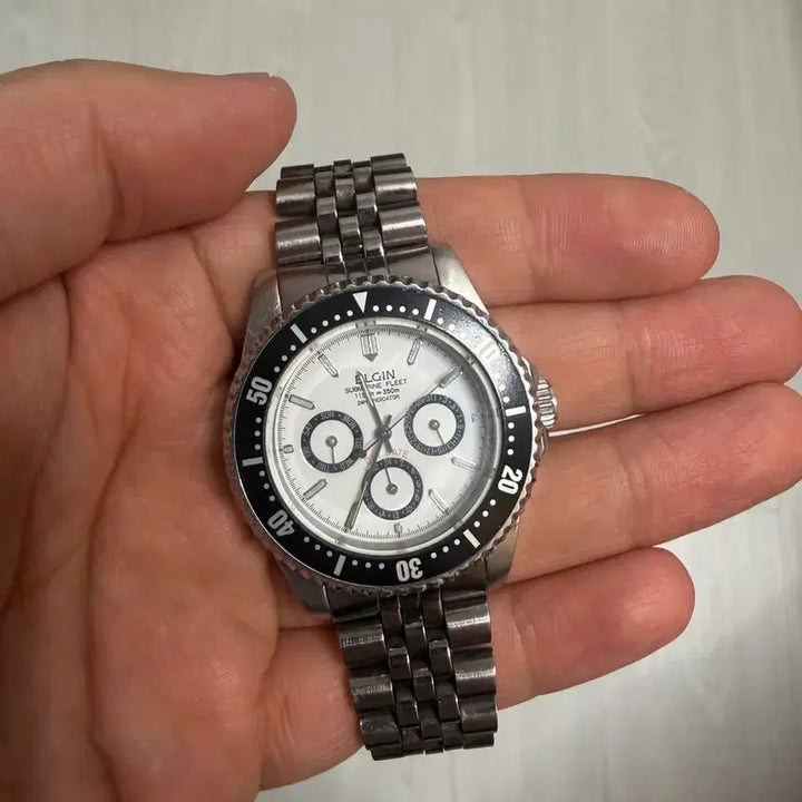 [BUNJANG] Elgin 1990s "Panda Dial" Submarine Fleet Diver Quartz Watch / 1990s 엘진 팬더다이얼 다이버 빈티지 시계