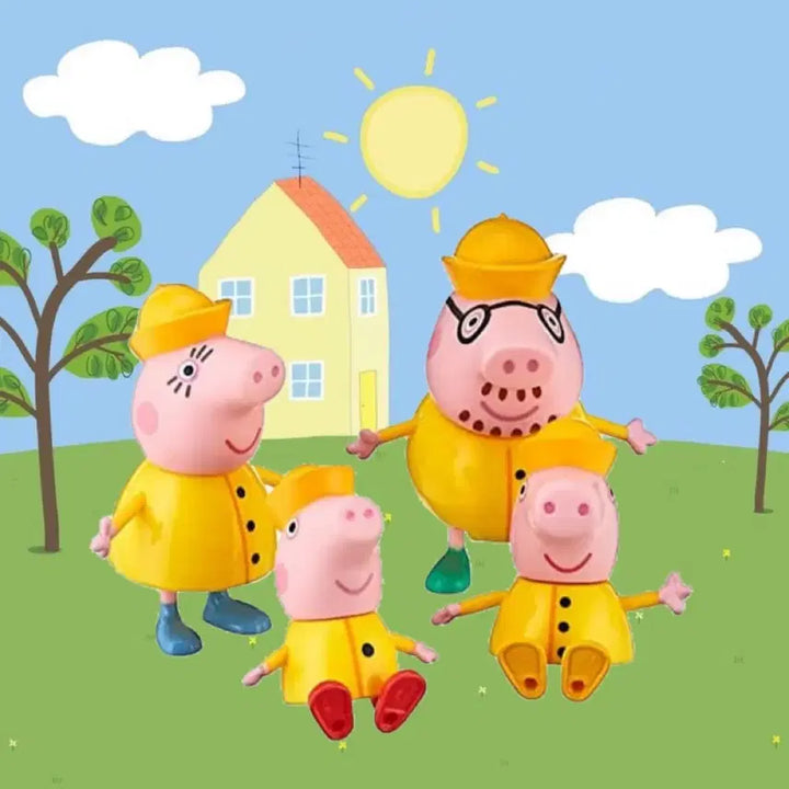 [BUNJANG] Peppa Pig Family Rainy Day Outfit Figure Set (Sealed) / 미개봉)박스O 페파피그 가족 우비 피규어 세트