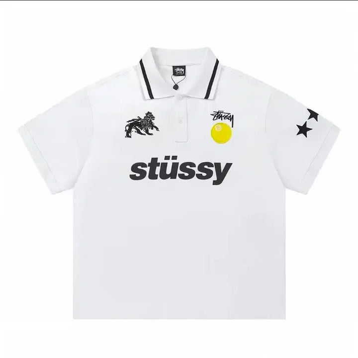 [BUNJANG] Stussy World Tour Short Sleeve Polo T-Shirt / 스투시 월드투어 반팔 카라티