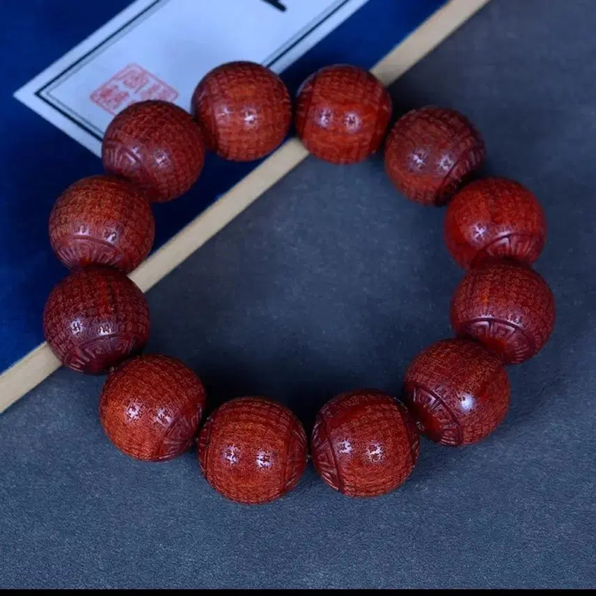[BUNJANG] Buddhist Prayer Beads (Mala) with Engraved Heart Sutra - 20mm / 불교 반야심경 노료 침수급 혈단 20mm
