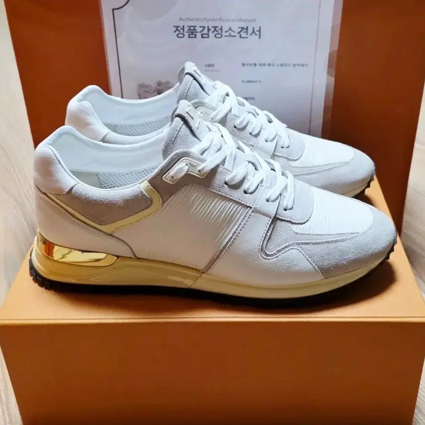 [BUNJANG] Louis Vuitton Run Away Sneakers White Gold 38.5 / 루이비통 런어웨이 스니커즈 화이트 골드 38.5 (정품)