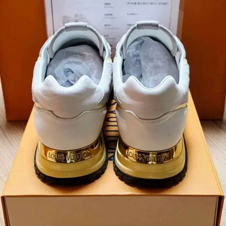 [BUNJANG] Louis Vuitton Run Away Sneakers White Gold 38.5 / 루이비통 런어웨이 스니커즈 화이트 골드 38.5 (정품)