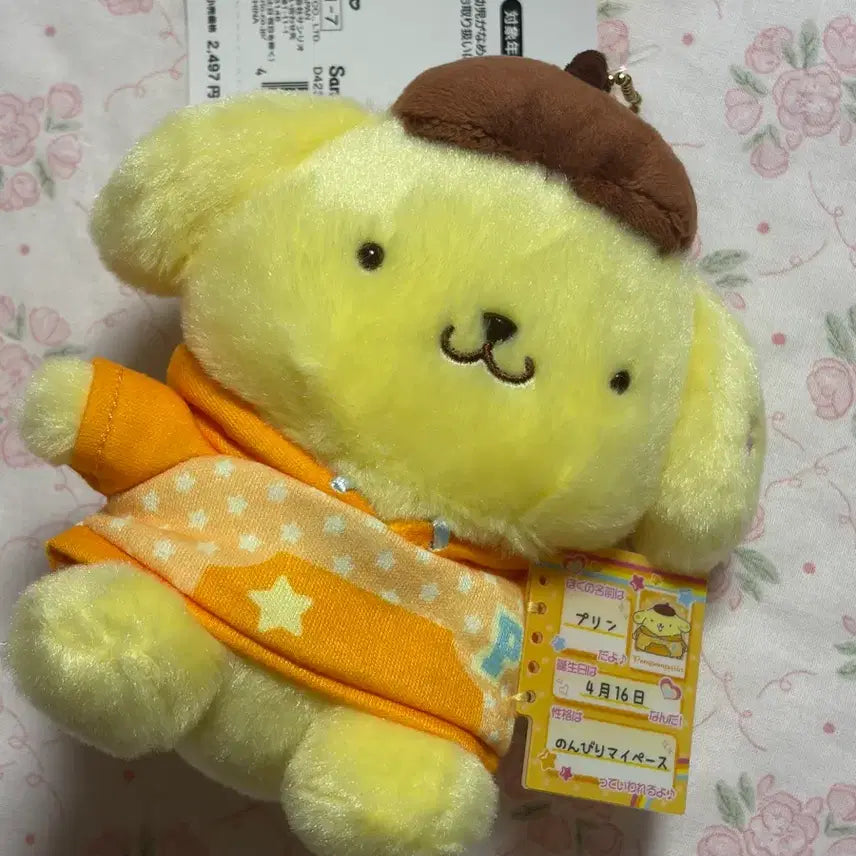 [BUNJANG] Sanrio Pompompurin Profile Mascot Doll Keyring / 산리오 폼폼푸린 프로필 마스코트 인형키링