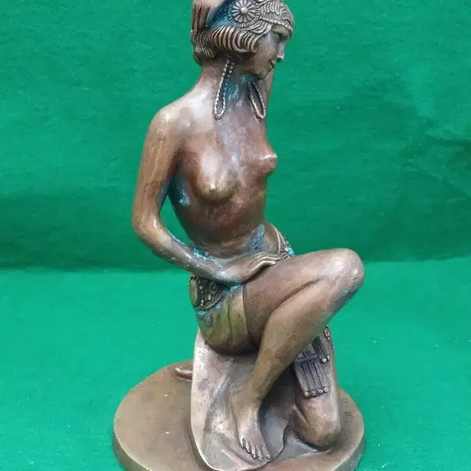 [BUNJANG] Art Deco Solid Bronze Woman Sculpture / *빈티지 통동 브론즈 여인 조각상