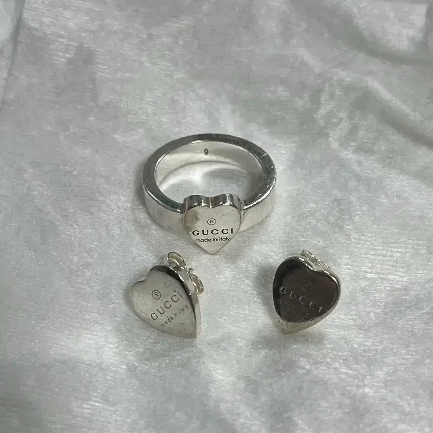 [BUNJANG] Gucci Heart Earrings and Ring Set / 구찌 하트 귀걸이 반지 세트로 판매합니다