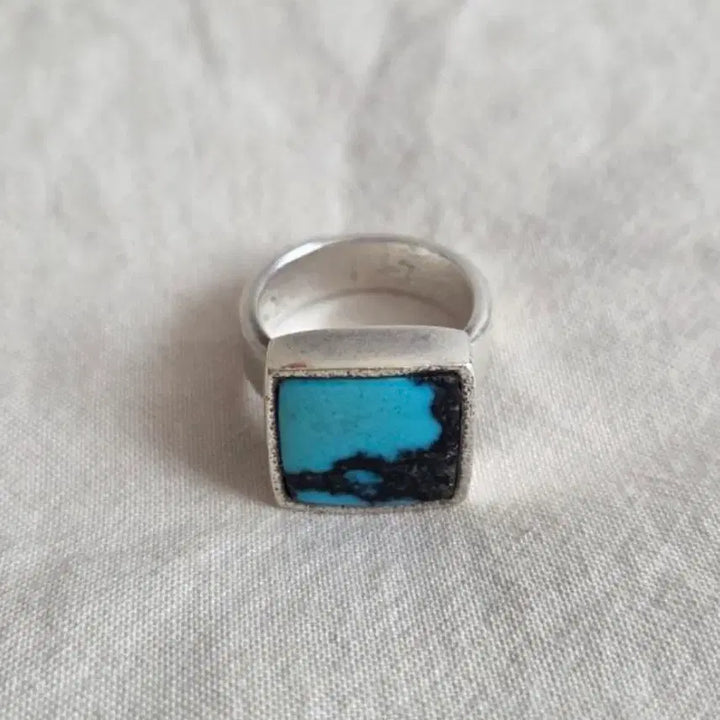 [BUNJANG] Harpo Paris Unglammaus Turquoise Silver Ring Size 12 / [12호] Harpo paris 언글래마우스 터키석 실버 반지