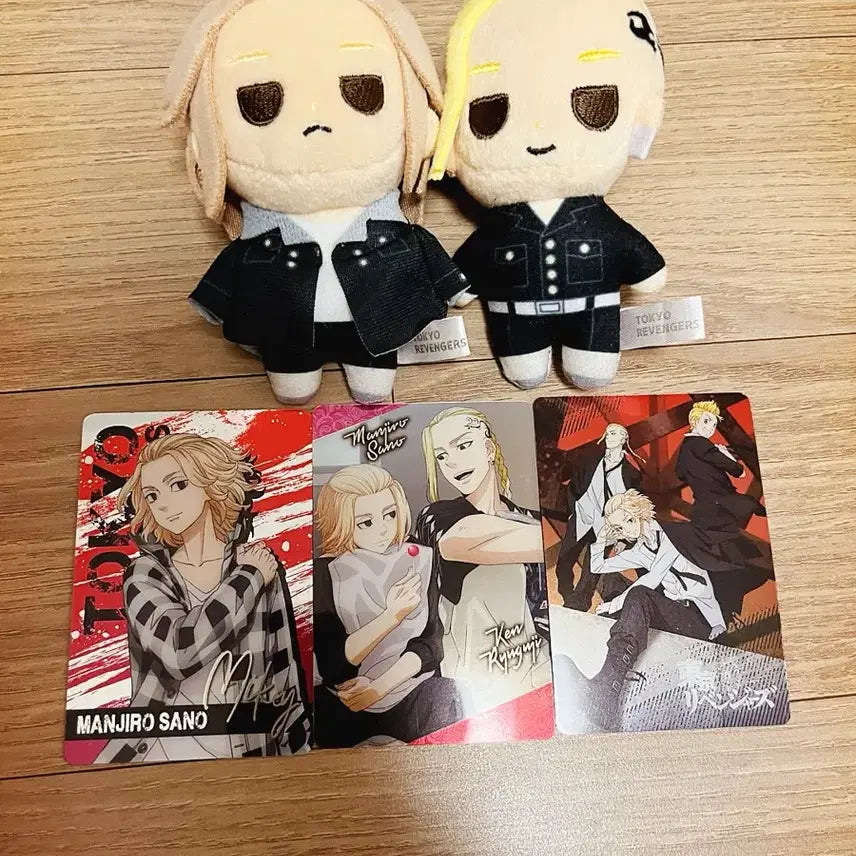 [BUNJANG] Tokyo Revengers Mikey &amp; Draken Plush + Metal Card Set / 도리벤 마이키,드라켄 누이 + 메탈카드 세트