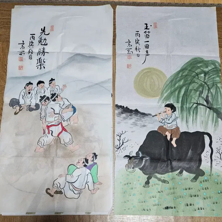 [BUNJANG] Hyo Dang Kim Se Hee Folk Painting 6 Piece Set / 재강.효당 김세희 선생 풍속화 6점 미사용