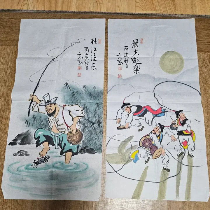 [BUNJANG] Hyo Dang Kim Se Hee Folk Painting 6 Piece Set / 재강.효당 김세희 선생 풍속화 6점 미사용