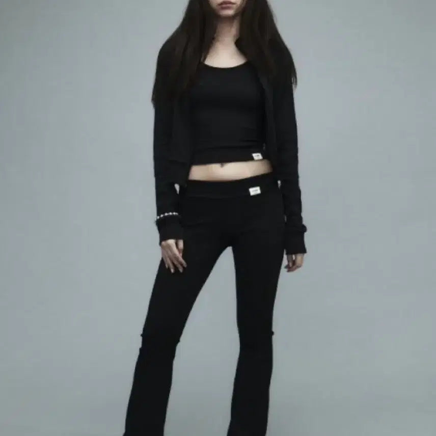[BUNJANG] Glowny Classic Rib Flare Pants (Charcoal) / 글로니 GLOWNY 클래식 립 플레어 팬츠