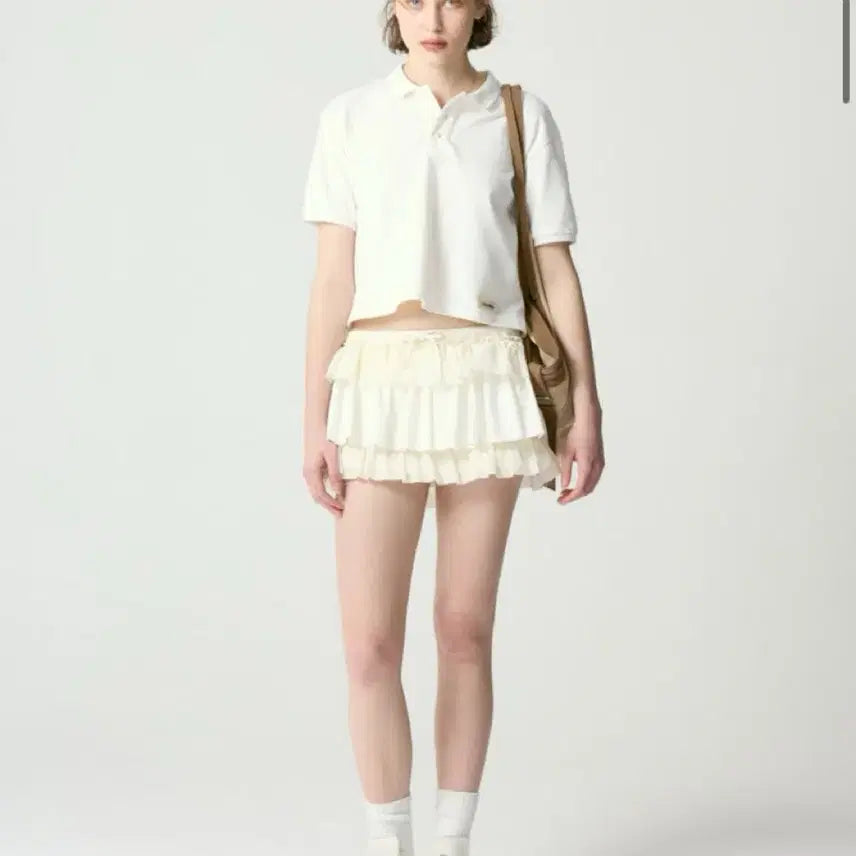 [BUNJANG] GLOWNY Girlfriend Ruffle Mini Skirt Natural / 글로니 GLOWNY 걸프렌드 러플 미니 스커트