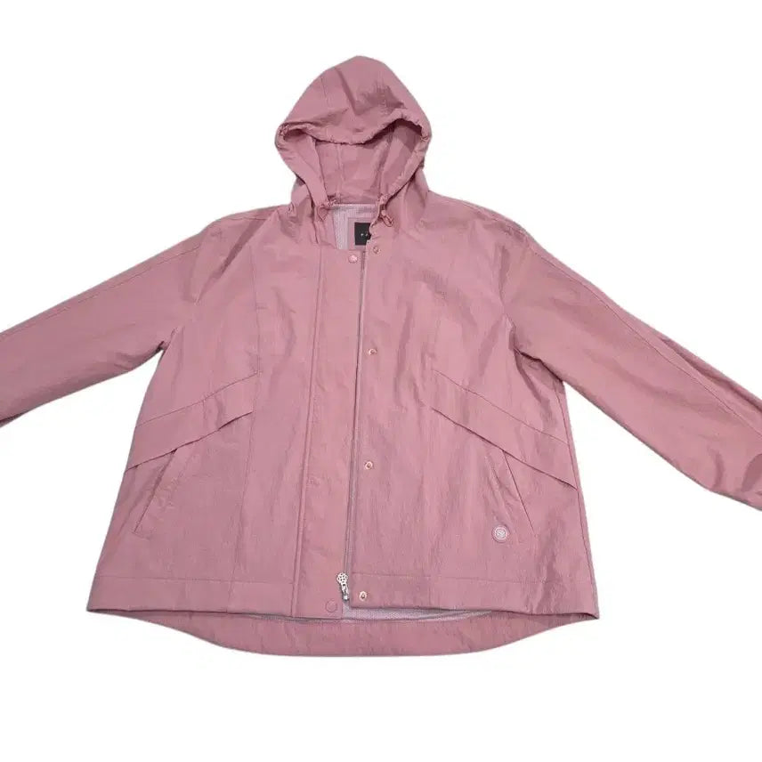 [BUNJANG] PAT Hooded Windbreaker Jacket Pink / PAT 후드 바람막이 자켓 핑크