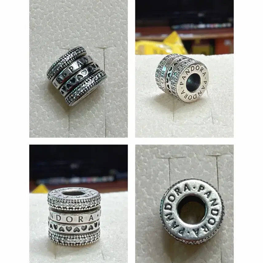 [BUNJANG] Pandora Logo &amp; Heart Silver Charm 797402CZ / 판도라 로고&amp;하트 실버 참 797402CZ