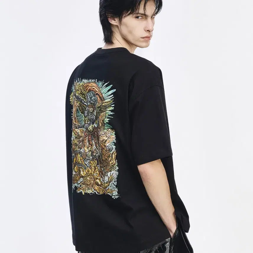 [BUNJANG] Songzio Collection Archangel Embroidered T-Shirt / 송지오 컬렉션 아크엔젤 엠브로이드 티셔츠, 50