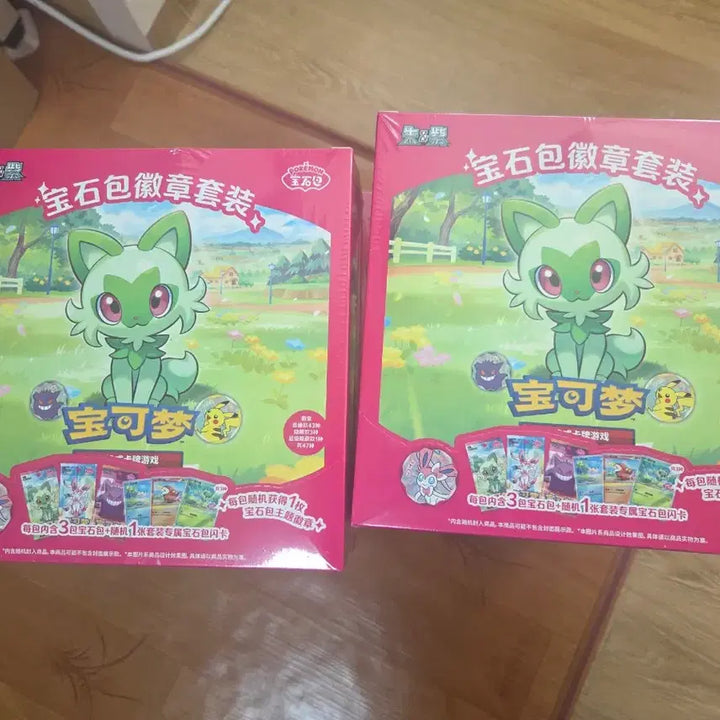 [BUNJANG] Pokemon Mid-Production Gem Pack Badge Set Carton / 포켓몬 중판 젬팩 뱃지 세트 카톤