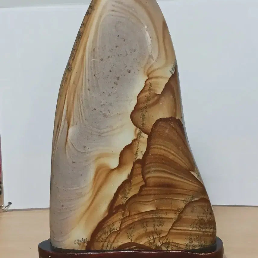 [BUNJANG] Gawondowood Stone with Mountain Rock Pattern / 수석(목문