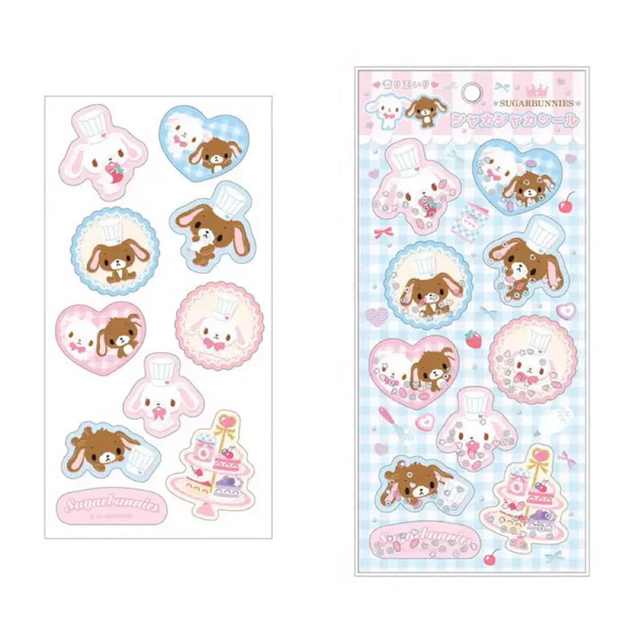 [BUNJANG] Sanrio Sugarbunnies Shakashaka Seal Stickers (Shirousa &amp; Kurousa) / 산리오 슈가바니즈 샤카샤캬씰 시로우사 쿠로우사