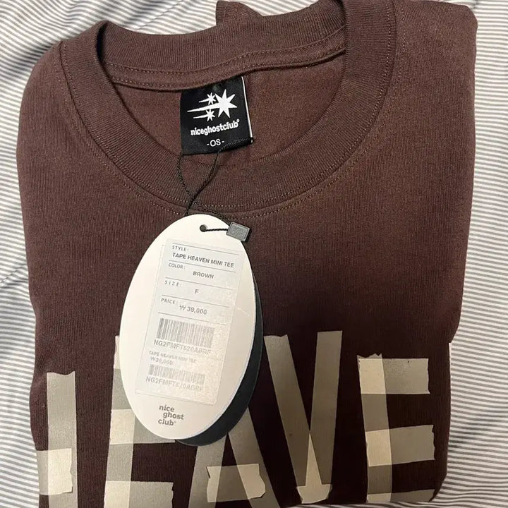 [BUNJANG] Nice Ghost Club Tape Heaven Mini T-Shirt Brown / 나이스고스트클럽 테이프 헤븐 미니 반팔 티 브라운 나고클