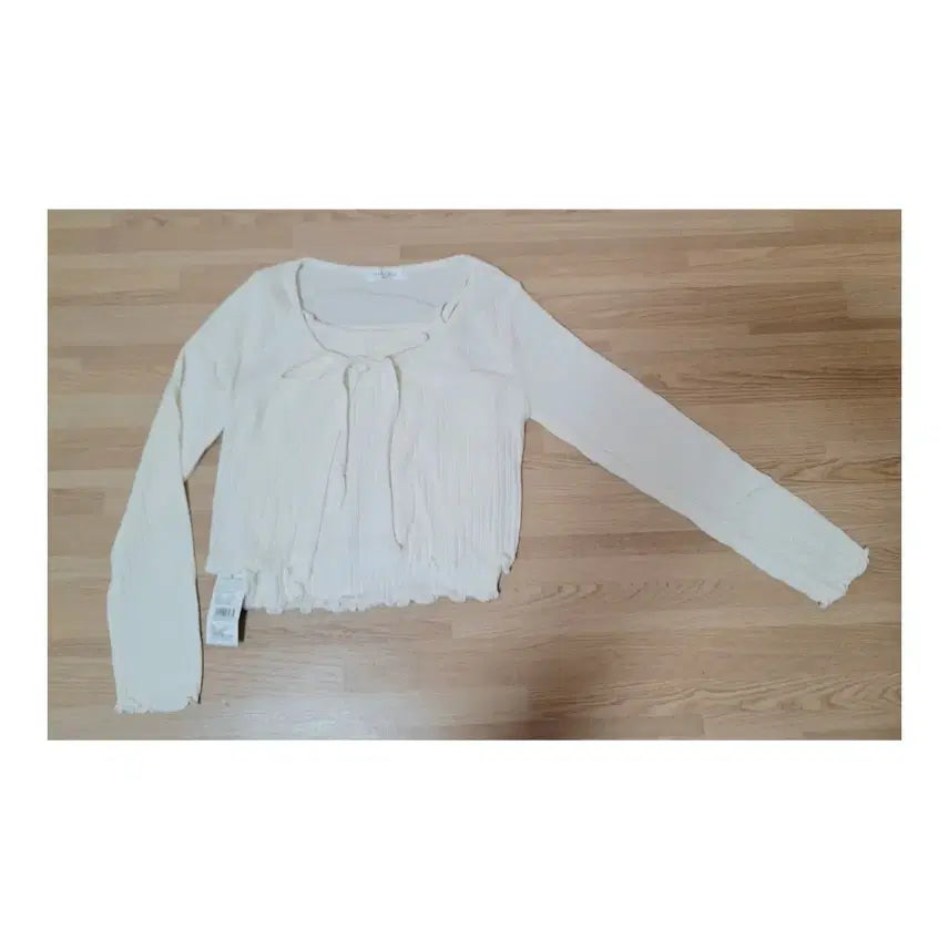 [BUNJANG] Ivory Ribbed Knit Sleeveless Cardigan Set / 아이보리색 밑단 프릴 골지 나시 가디건 세트(프리사이즈)
